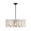 Load image into Gallery viewer, LightFixturesUSA - Art Deco Blossom Floral Cage Drum Lantern Pendant Light - Chandelier - Black -