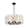 Load image into Gallery viewer, LightFixturesUSA - Art Deco Blossom Floral Cage Drum Lantern Pendant Light - Chandelier - Black -
