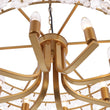 Load image into Gallery viewer, LightFixturesUSA - Art Deco Blossom Floral Cage Drum Lantern Pendant Light - Chandelier - Gold -