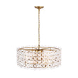Load image into Gallery viewer, LightFixturesUSA - Art Deco Blossom Floral Cage Drum Lantern Pendant Light - Chandelier - Gold -