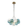 Load image into Gallery viewer, LightFixturesUSA - Art Deco Blue Hue Cluster Glass Globe Bubble Chandelier - Chandelier - 16 - Lt -