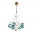Load image into Gallery viewer, LightFixturesUSA - Art Deco Blue Hue Cluster Glass Globe Bubble Chandelier - Chandelier - 16 - Lt -