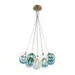 Load image into Gallery viewer, LightFixturesUSA - Art Deco Blue Hue Cluster Glass Globe Bubble Chandelier - Chandelier - 16 - Lt -