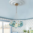 Load image into Gallery viewer, LightFixturesUSA - Art Deco Blue Hue Cluster Glass Globe Bubble Chandelier - Chandelier - 16 - Lt -