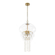 Load image into Gallery viewer, LightFixturesUSA - Art Deco Brass Tiered Clear Glass Jellyfish Style Chandelier - Chandelier - Brass -