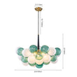 Load image into Gallery viewer, LightFixturesUSA - Art Deco Cluster Green Frosted White Glass Bubble Chandelier - Chandelier - Green + White -