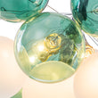 Load image into Gallery viewer, LightFixturesUSA - Art Deco Cluster Green Frosted White Glass Bubble Chandelier - Chandelier - Green + White -