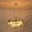 Load image into Gallery viewer, LightFixturesUSA - Art Deco Cluster Green Frosted White Glass Bubble Chandelier - Chandelier - Green + White -