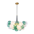 Load image into Gallery viewer, LightFixturesUSA - Art Deco Cluster Green Frosted White Glass Bubble Chandelier - Chandelier - Green + White -