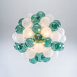 Load image into Gallery viewer, LightFixturesUSA - Art Deco Cluster Green Frosted White Glass Bubble Chandelier - Chandelier - Green + White -