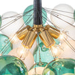 Load image into Gallery viewer, LightFixturesUSA - Art Deco Cluster Green Frosted White Glass Bubble Chandelier - Chandelier - Green + White -