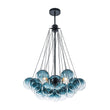 Load image into Gallery viewer, LightFixturesUSA - Art Deco Color Cluster Glass Globe Bubble Chandelier - Chandelier - Blue -