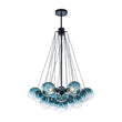 Load image into Gallery viewer, LightFixturesUSA - Art Deco Color Cluster Glass Globe Bubble Chandelier - Chandelier - Blue -