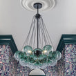 Load image into Gallery viewer, LightFixturesUSA - Art Deco Color Cluster Glass Globe Bubble Chandelier - Chandelier - Green -