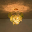 Load image into Gallery viewer, LightFixturesUSA - Art Deco Green Iridescent Swirl Glass Tiered Chandelier - Chandelier - Medium -