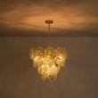 Load image into Gallery viewer, LightFixturesUSA - Art Deco Green Iridescent Swirl Glass Tiered Chandelier - Chandelier - Medium -