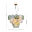 Load image into Gallery viewer, LightFixturesUSA - Art Deco Green Iridescent Swirl Glass Tiered Chandelier - Chandelier - Small -