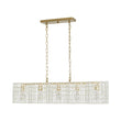 Load image into Gallery viewer, LightFixturesUSA - Art Deco Luxury Brass Crystal Linear Cage Island Chandelier - Chandelier - Brass -