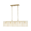 Load image into Gallery viewer, LightFixturesUSA - Art Deco Luxury Brass Crystal Linear Cage Island Chandelier - Chandelier - Brass -