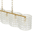 Load image into Gallery viewer, LightFixturesUSA - Art Deco Luxury Brass Crystal Linear Cage Island Chandelier - Chandelier - Brass -