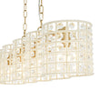Load image into Gallery viewer, LightFixturesUSA - Art Deco Luxury Brass Crystal Linear Cage Island Chandelier - Chandelier - Brass -