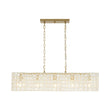 Load image into Gallery viewer, LightFixturesUSA - Art Deco Luxury Brass Crystal Linear Cage Island Chandelier - Chandelier - Brass -