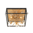Load image into Gallery viewer, LightFixturesUSA - Black Brass Crystal Branch Square Lantern Flush Mount Light - Ceiling Light - 15.7 in -