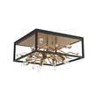 Load image into Gallery viewer, LightFixturesUSA - Black Brass Crystal Branch Square Lantern Flush Mount Light - Ceiling Light - 15.7 in -