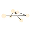 Load image into Gallery viewer, LightFixturesUSA - Black Frosted Bubble Linear Sputnik Semi Flush Mount - Ceiling Light - Black -