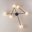 Load image into Gallery viewer, LightFixturesUSA - Black Frosted Bubble Linear Sputnik Semi Flush Mount - Ceiling Light - Black -