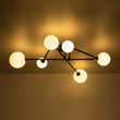 Load image into Gallery viewer, LightFixturesUSA - Black Frosted Bubble Linear Sputnik Semi Flush Mount - Ceiling Light - Black -