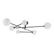 Load image into Gallery viewer, LightFixturesUSA - Black Frosted Bubble Linear Sputnik Semi Flush Mount - Ceiling Light - Black -
