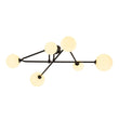 Load image into Gallery viewer, LightFixturesUSA - Black Frosted Bubble Linear Sputnik Semi Flush Mount - Ceiling Light - Black -