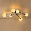 Load image into Gallery viewer, LightFixturesUSA - Black Frosted Bubble Linear Sputnik Semi Flush Mount - Ceiling Light - Black -