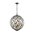 Load image into Gallery viewer, LightFixturesUSA - Black Gold Candle Style Leaf Vine Iron Orb Chandelier - Chandelier - 6 - Lt -