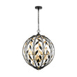 Load image into Gallery viewer, LightFixturesUSA - Black Gold Candle Style Leaf Vine Iron Orb Chandelier - Chandelier - 6 - Lt -