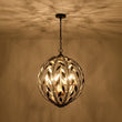 Load image into Gallery viewer, LightFixturesUSA - Black Gold Candle Style Leaf Vine Iron Orb Chandelier - Chandelier - 6 - Lt -