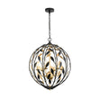 Load image into Gallery viewer, LightFixturesUSA - Black Gold Candle Style Leaf Vine Iron Orb Chandelier - Chandelier - 6 - Lt -