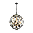 Load image into Gallery viewer, LightFixturesUSA - Black Gold Candle Style Leaf Vine Iron Orb Chandelier - Chandelier - 6 - Lt -