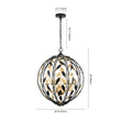 Load image into Gallery viewer, LightFixturesUSA - Black Gold Candle Style Leaf Vine Iron Orb Chandelier - Chandelier - 6 - Lt -