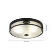 Load image into Gallery viewer, LightFixturesUSA - Black Round Frosted Crackled Glass Flush Mount Light - Ceiling Light - 16.1 in -