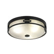 Load image into Gallery viewer, LightFixturesUSA - Black Round Frosted Crackled Glass Flush Mount Light - Ceiling Light - 16.1 in -