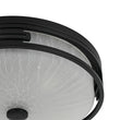Load image into Gallery viewer, LightFixturesUSA - Black Round Frosted Crackled Glass Flush Mount Light - Ceiling Light - 16.1 in -