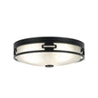 Load image into Gallery viewer, LightFixturesUSA - Black Round Frosted Crackled Glass Flush Mount Light - Ceiling Light - 16.1 in -