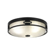 Load image into Gallery viewer, LightFixturesUSA - Black Round Frosted Crackled Glass Flush Mount Light - Ceiling Light - 16.1 in -