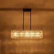 Load image into Gallery viewer, LightFixturesUSA - Bloom Art Deco Floral Glass Linear Cage Island Chandelier - Chandelier - Black -