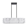 Load image into Gallery viewer, LightFixturesUSA - Bloom Art Deco Floral Glass Linear Cage Island Chandelier - Chandelier - Black -
