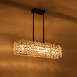 Load image into Gallery viewer, LightFixturesUSA - Bloom Art Deco Floral Glass Linear Cage Island Chandelier - Chandelier - Black -