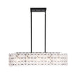 Load image into Gallery viewer, LightFixturesUSA - Bloom Art Deco Floral Glass Linear Cage Island Chandelier - Chandelier - Black -