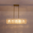 Load image into Gallery viewer, LightFixturesUSA - Bloom Art Deco Floral Glass Linear Cage Island Chandelier - Chandelier - Gold -